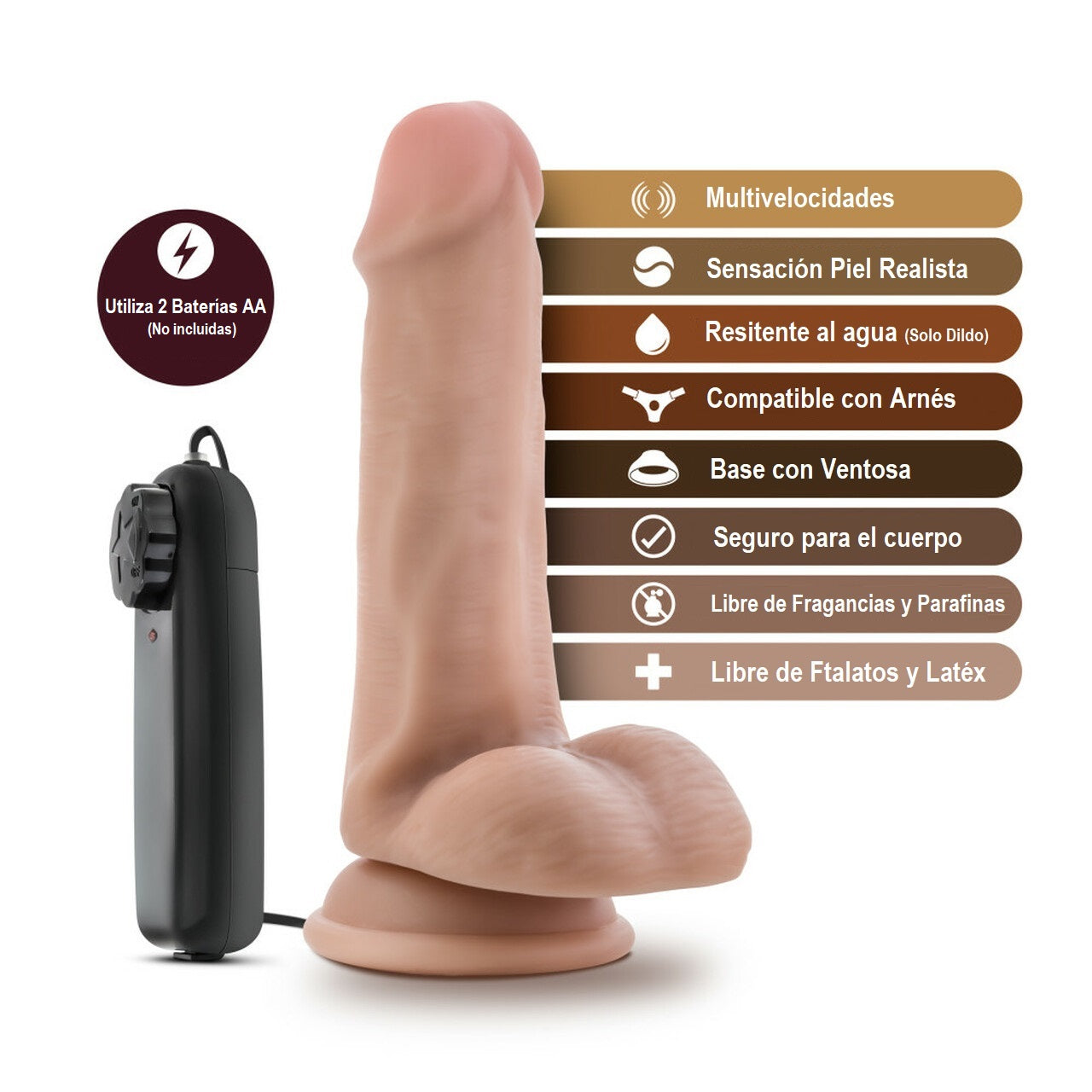 VIBRADOR REALISTA DR SKN ROB DE 15 CM TEXTURA SUAVE